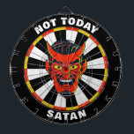 Diana Funny No Hoy Satan Dartboard<br><div class="desc">Personalice este tablero de anuncios diabólico con un saludo personalizado. Diseñado para ti por Blackberry Boulevard.</div>