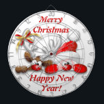Diana Funny Santa y el Personalizado de renos Dartboard<br><div class="desc">Navidades Funny Santa y los personajes de caricatura de renos hechos originalmente en Vector Technique! Una imagen muy buena para los niños y para las fiestas de Navidades divertidas y felices.</div>
