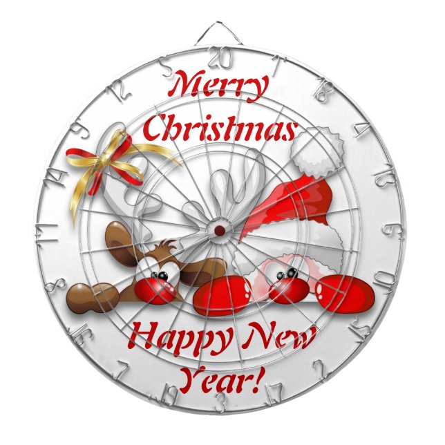 Diana Funny Santa y el Personalizado de renos Dartboard (Frente)