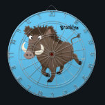 Diana Funny wild boar razorback cartoon illustration<br><div class="desc">This funny brown wild boar is ready to charge. Drawn in cartoon illustration style.</div>