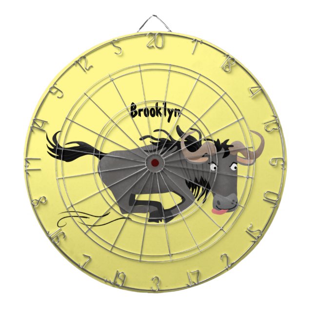 Diana Funny wildebeest running cartoon illustration (Frente)