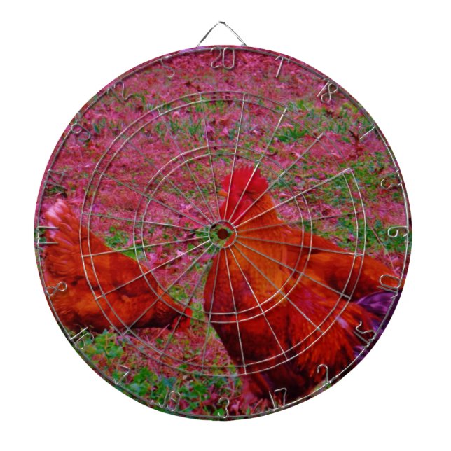 Diana Gallinas marrones en la hierba morada (Frente)