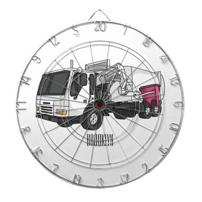 Diana Garbage truck cartoon illustration  (Frente)