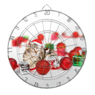 Diana Gato con sombrero rojo de Papá Noel Ornamento de N