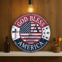 Gold Bless America Personalizado Nombre Familia 4