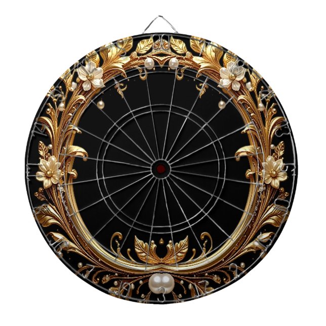 Diana Golden Floral Ornate Dartboard (Frente)