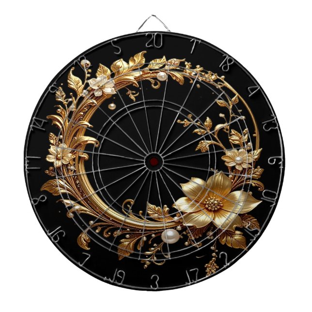 Diana Golden Floral Ornate Dartboard (Frente)