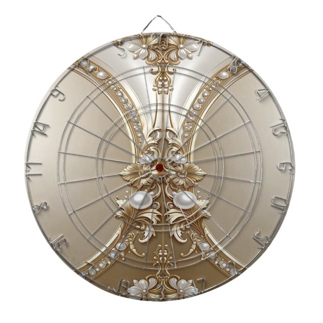 Diana Golden Ornate Frame with Pearls Dartboard (Frente)