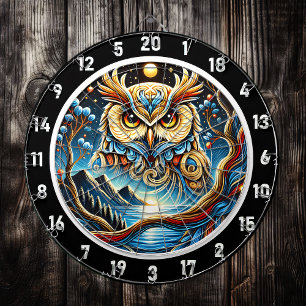 Diana Golden Owl Twilight Dartboard Art