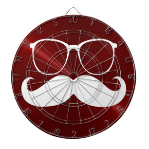 Diana Gracioso bigote blanco sobre fondo rojo Metalizado