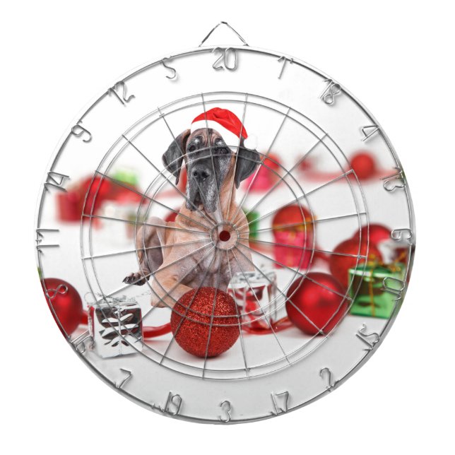 Diana Gran Danés con Adornos de Navidad Regalos (Frente)