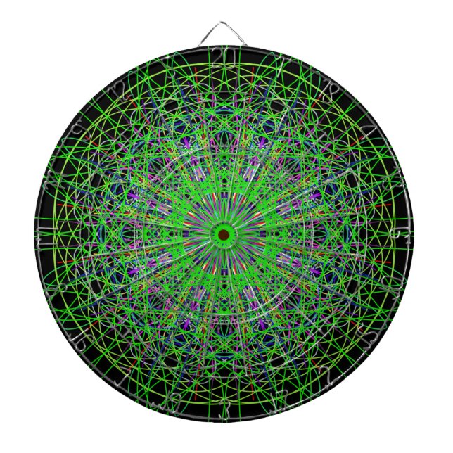 Diana Green Black Kaleidoscope Mandala Art (Frente)