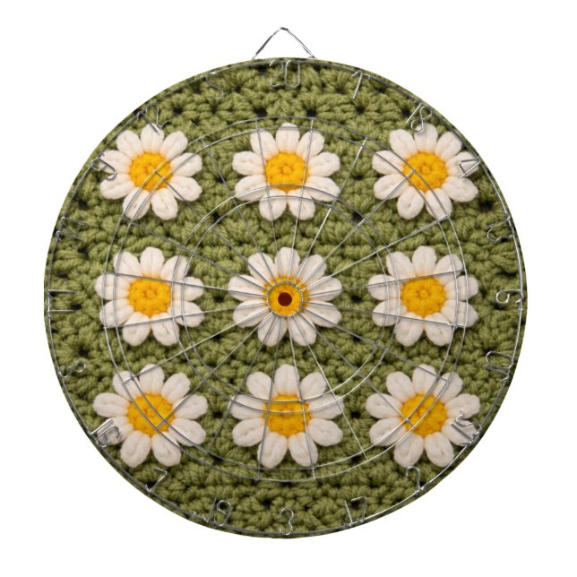 Diana Green Daisy Granny Square Crochet Pattern Floral (Frente)