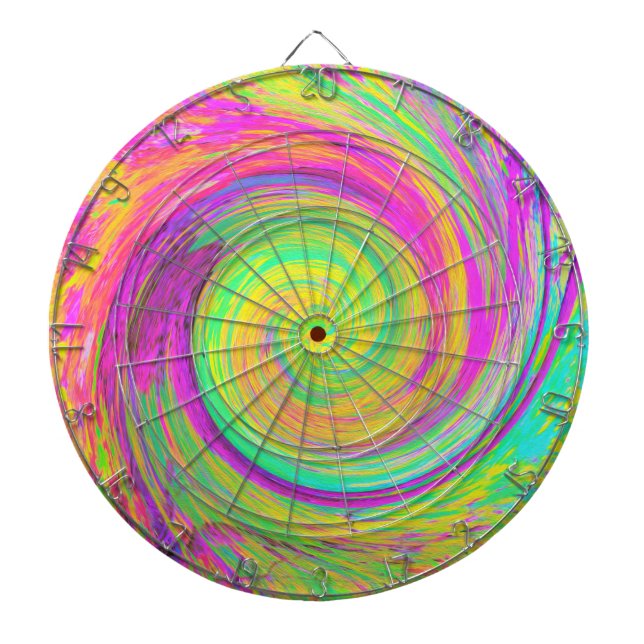 Diana Groovy Abstract Púrpura y Amarillo líquido Swirl (Frente)