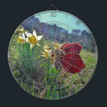 Diana hada de ala roja y daffodis<br><div class="desc">Hada y foto del artista Sandy Closs Fairy,  hadas,  pixie,  pixies,  fantasía,  flores,  mariposa ,  mariposas,  rojo,  amarillo,  morado,  cuento de hadas de primavera,  hadas</div>