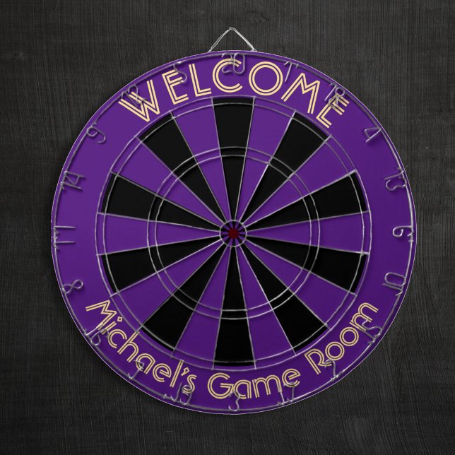 Diana Halloween Purple Black Personalizado Metalizado Ca (Halloween Purple Black Custom Metal Cage Game Room Dart Board)
