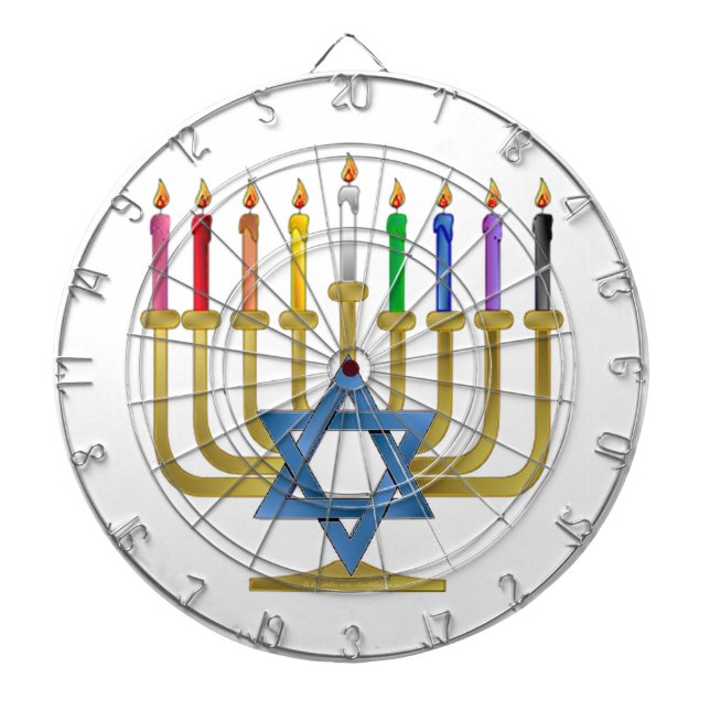 Diana Hanukkah Candles Rainbow Gold Menorah (Frente)