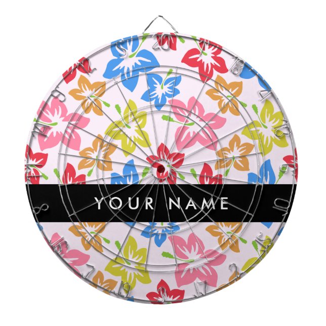 Diana Hibiscus Colorido, Patrón De Flores, Tu Nombre (Frente)