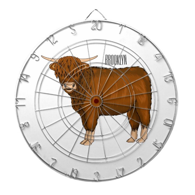 Diana Highland cow cartoon illustration (Frente)