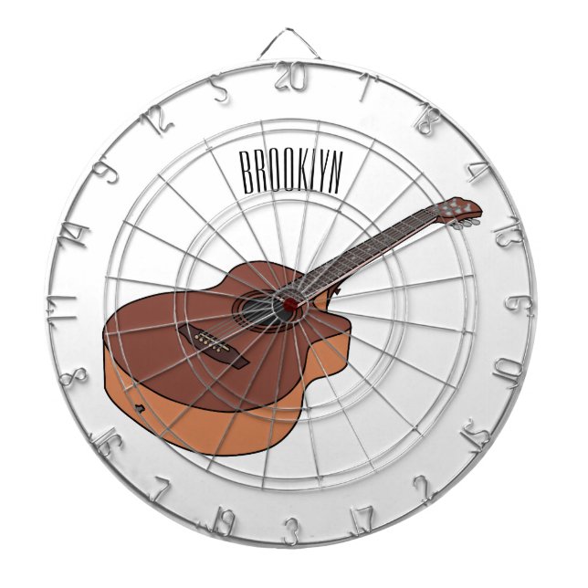 Diana Ilustracion personalizado de guitarra acústica (Frente)
