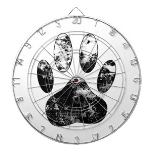 Diana Impresión de garras de perro negro y blanco