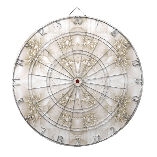Diana Ivory White Flowers Dartboard (Frente)