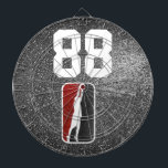 Diana Jersey del equipo de baloncesto del Purpurina Rojo<br><div class="desc">Un purpurina falso rojo y negro rubio chispa detrás de un contundente contorno blanco de un jugador de baloncesto. Actualice fácilmente el número jersey del frente y personalice la información de la parte posterior. Disponible en otros colores brillantes del equipo.</div>