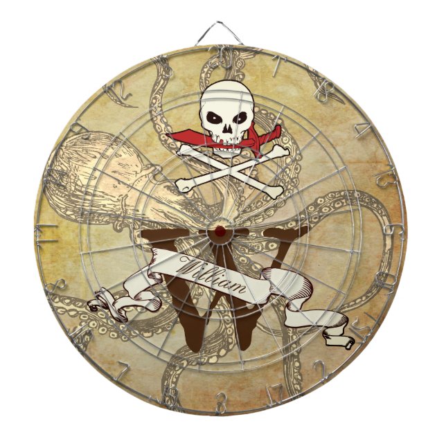 Diana Jolly Roger Monogram Dartboard Inicial (Frente)