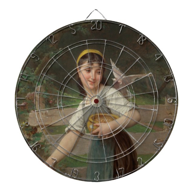 Diana Joven Chica alimentando a las palomas (por Émile M (Frente)