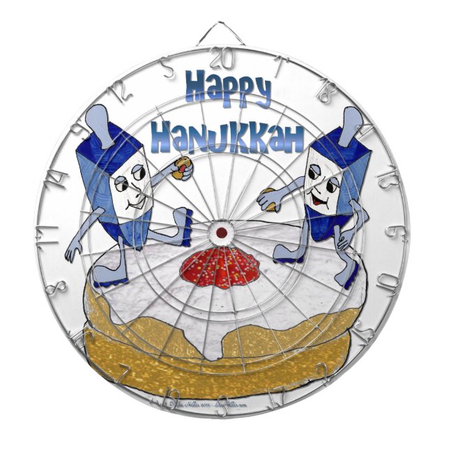 Diana Judaica Happy Hanukkah Dancing Dreidels Doughnut (Frente)