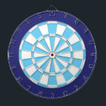 Diana Junta Dart: Blanco, Azul Claro Y Marina<br><div class="desc">Juego de tablero de cuadros de color blanco,  azul claro y naval,  incluyendo 6 dardos de latón</div>