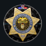 Diana Junta Dart de Edición Policial Personalizada<br><div class="desc">¡Hoy no chicos malos! El tablero perfecto para los oficiales de policía y para todo el mundo en la aplicación de la ley. Incluye una placa de la policía personalizado con texto de personalizable y número de placa. Simplemente cambia el tipo de letra "YOURNAME" con el nombre de su familia,...</div>