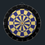 Diana Junta Dart: Oro viejo, Azul marino y negro<br><div class="desc">Juego de tablero de oro antiguo, azul marino y negro de color, incluyendo 6 dardos de latón</div>
