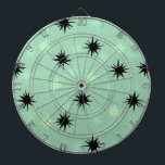 Diana Junta de Igloo Dart de Atunst Jade & Mint Starburs<br><div class="desc">Este Atomic Jade and Mint Starbursts Dart Board ofrece toda la diversión moderna de mediados de siglo de la cocina de su abuela, menos el linóleo pegajoso. El diseño kitsch tiene un fondo de jade con especkles de oro y estribos colocados al azar en negro, jade y menta. Esta decoración...</div>