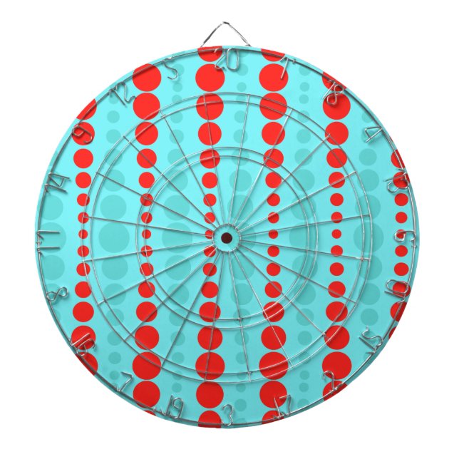 Diana Junta Retro Red and Turquoise Dots Dart (Frente)
