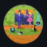 Diana Junta Retro Romántica de Dart Pareja<br><div class="desc">Esta Junta Retro Romántica de Pareja Dart parece una escena de una comedia romántica de los años 60. El diseño minimalista cuenta con una atractiva pareja de personalizados en la sala de estar de un moderno apartamento urbano de mediados de siglo. La sala cuenta con una pared de piedra verde,...</div>