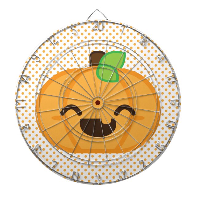 Diana Kawaii Jack O Lantern Pumpkin Dart Board (Frente)