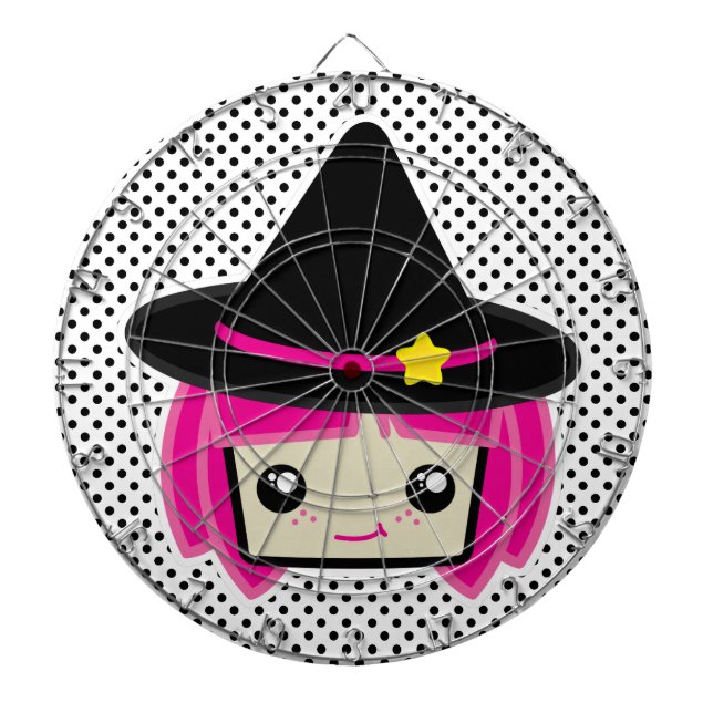 Diana Kawaii Pink Haired Witch Dart Board (Frente)