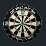 Diana Kerry Ireland Dartboard<br><div class="desc">Idea para cualquier bar, pub, hotel o incluso su propia casa en County Kerry, Irlanda. Se vería genial en cualquier parte del mundo como un recordatorio de este hermoso condado irlandés también. Este tablero lleva al escudo oficial del condado sobre los veinte y por cada lado. Cambia el texto de...</div>