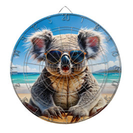 Diana Koala en una playa de arena Feliz Navidad