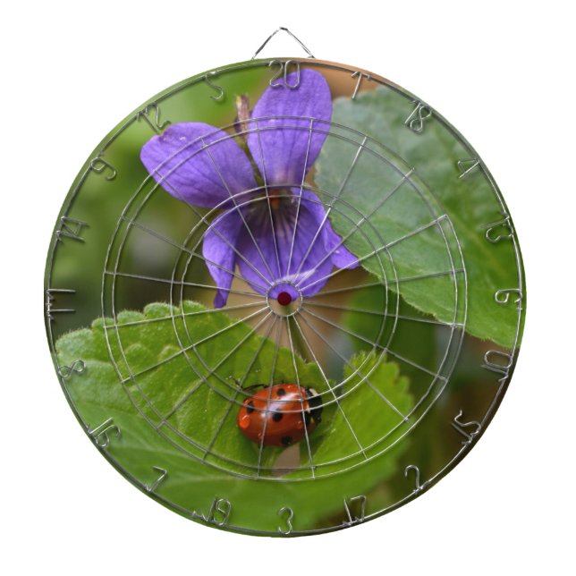 Diana Ladybug sobre las dulces flores violetas (Frente)
