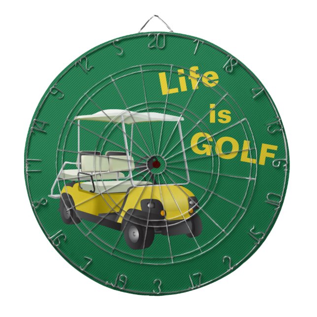 Diana Life is Golf Cart Green Yellow Dartboard (Frente)