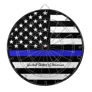 Diana Línea Azul delgada y policía de bandera estadounid