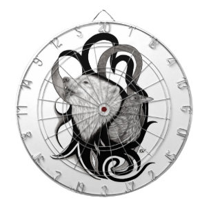 Diana Lobo blanco con arte tribal de Raven