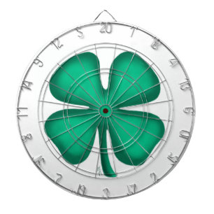 Diana Lucky 4 Leaf Irish Clover white dartboard