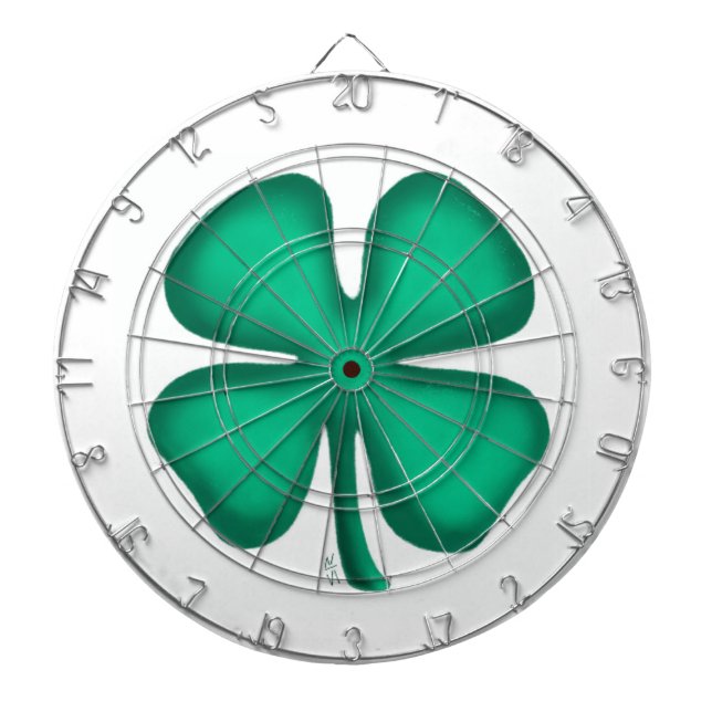 Diana Lucky 4 Leaf Irish Clover white dartboard (Frente)