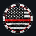 Diana Luminosos bomberos de la línea roja y la bandera e<br><div class="desc">Cartel: Delgada línea roja y bandera estadounidense (EEUU) - bomberos / personal de bomberos con tema - amo a mi país,  patriotas / hinchas deportivos</div>