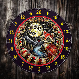 Diana Majestuoso Racco Rojo Con Luna Dorada
