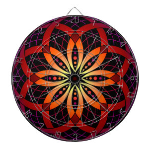 Diana Mandala geométrica de radiación púrpura naranja de