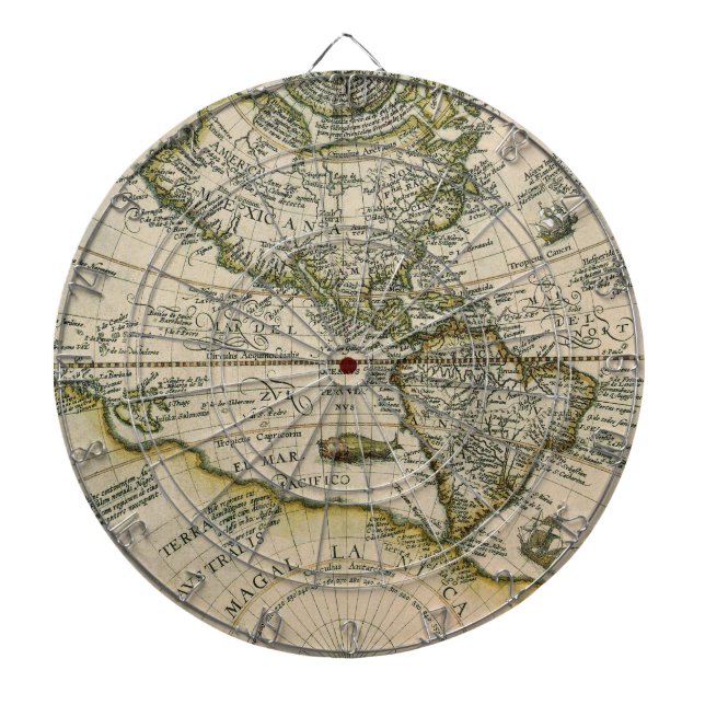 Diana Mapa antiguo, 1596, América Sive Novus Orbis (Frente)